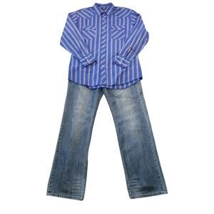 VTG Y2K Ecko Unltd Baggy Skater Jeans 34 Grunge Denim Studded Logo EUC